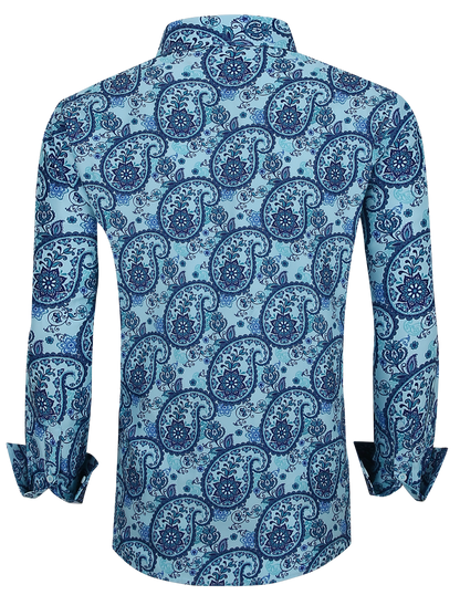PREMIERE SHIRTS: Teal Green & Blue Paisley