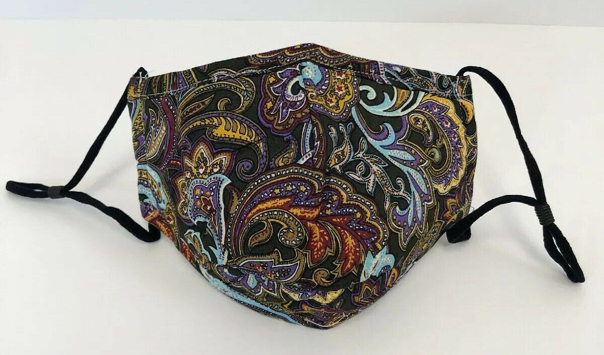 Face Mask Colorful Paisley Design Washable with 4 PM2.5 Filters
